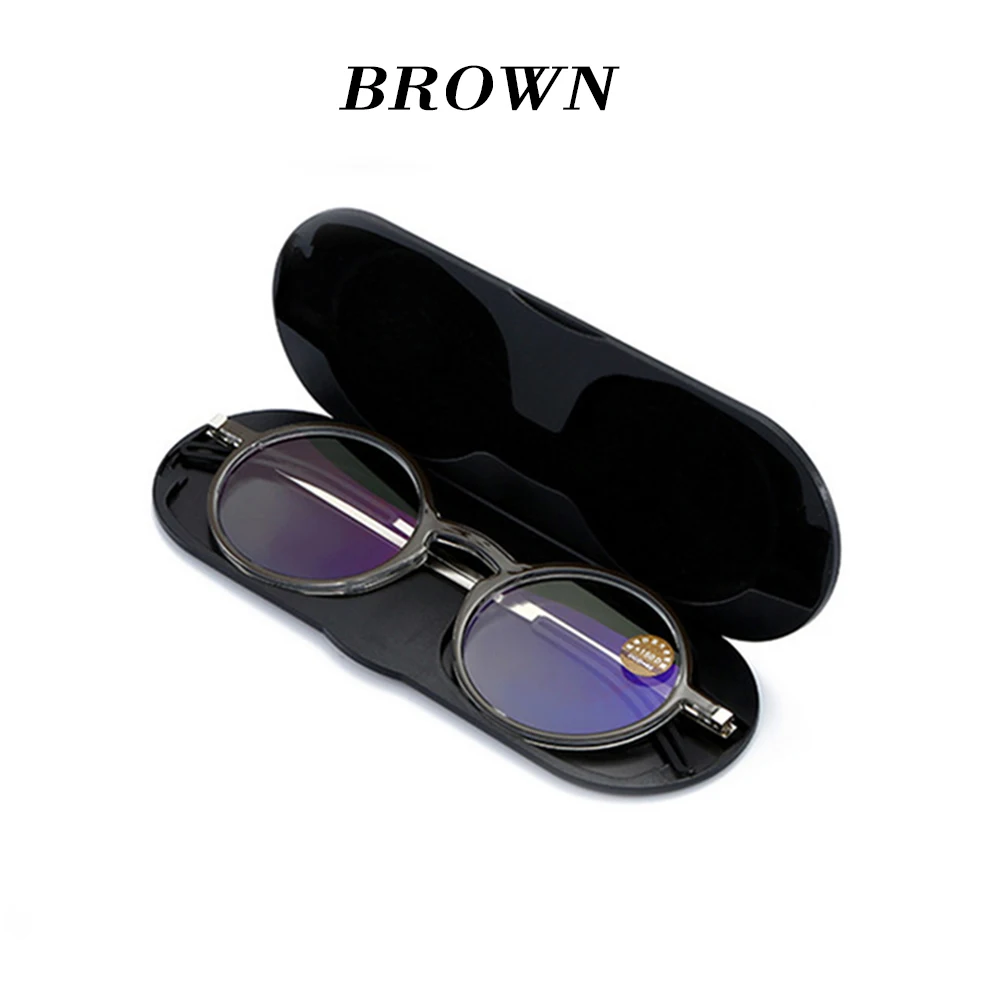 Licht Lesebrille Ultradünne Protable Weit Sicht Brillen Anti-Blue Ray Brillen Brillen Mit Fall Runde Rahmen Gläser – Detail 15