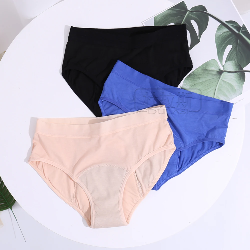 Bamboo Leak Proof Menstrual Panties Women Heavy Absorbency 4-Layer Waterproof Period Underwear Incontinence Pants Dropshipping