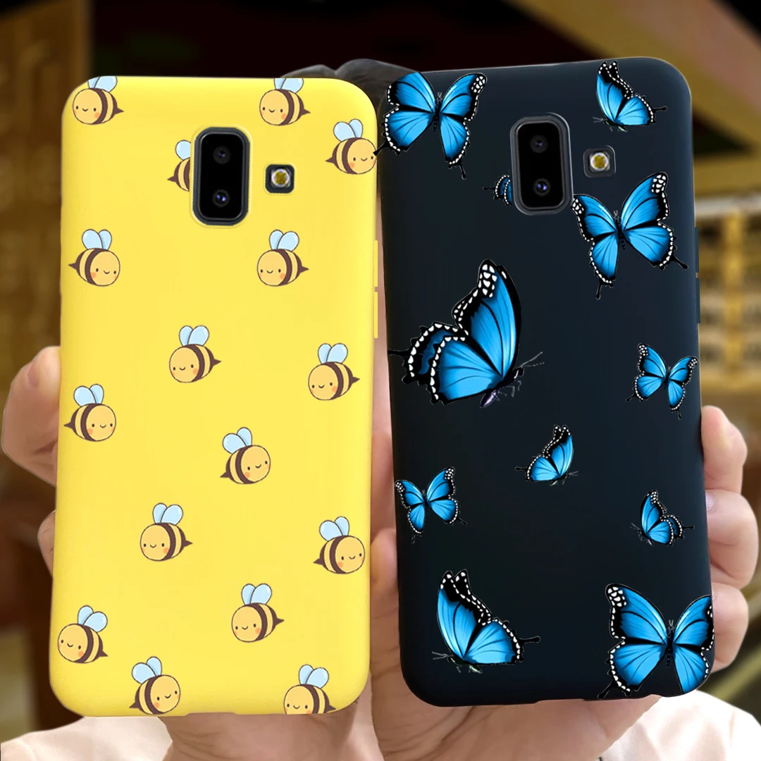 For Samsung Galaxy J6 Plus 2018 Case Cover Cute Bee Cat Silicone Soft Phone Case For Samsung J6 2018 J6Plus J 6 J600 J610 Bumper