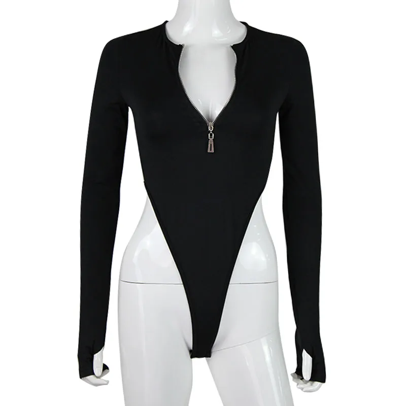 CNYISHE-monos de manga larga con cremallera para mujer, ropa Sexy ajustada, a la moda, para otoño e invierno, 2022