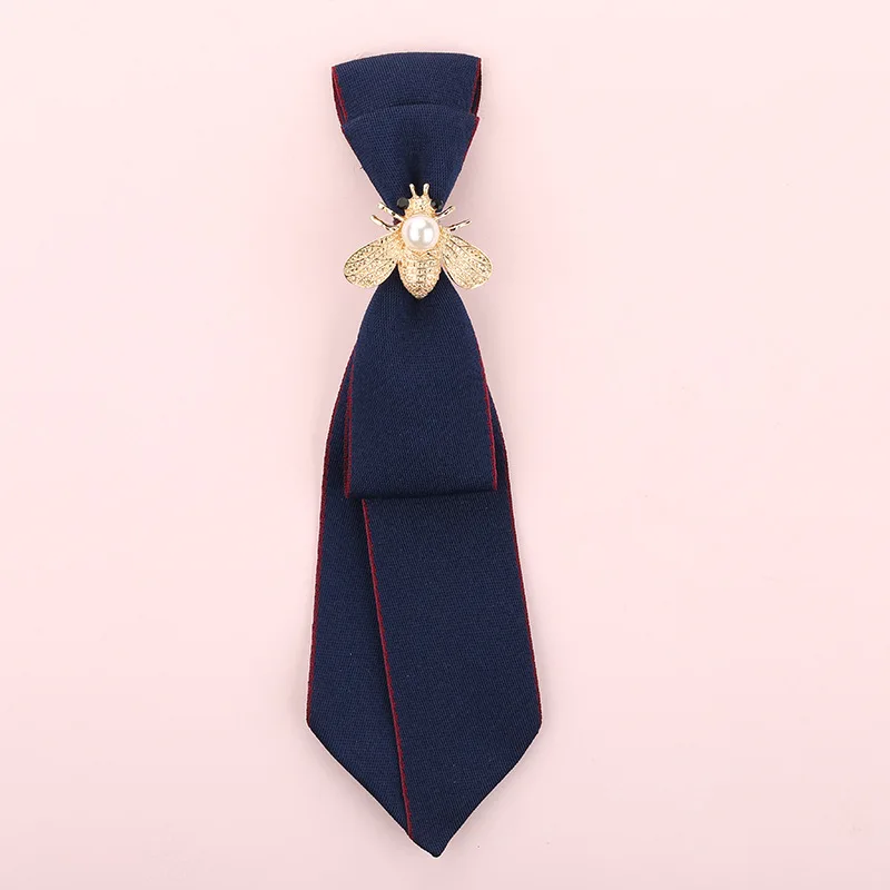 Fashion New Pearl Bee Bow Tie Women\'s College Style British Shirt Uniform Accessories High-quality Handmade Jewelry