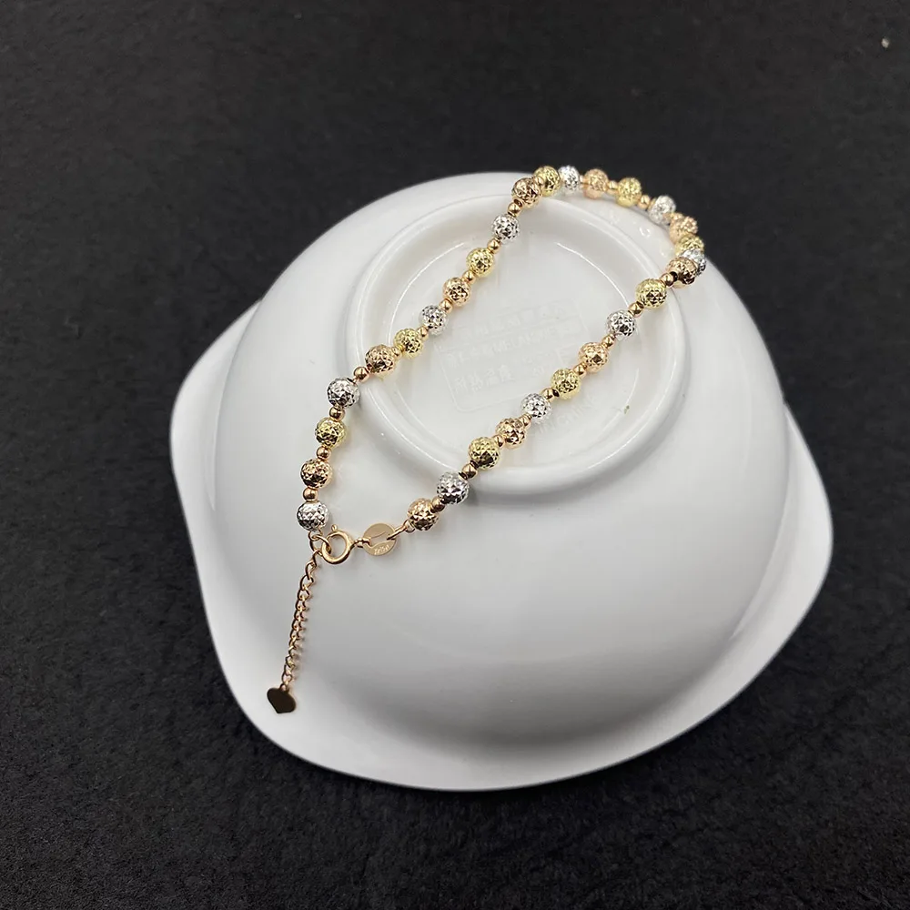 Sinya 18K Gold Luster Shine ลูกปัด Au750สร้อยข้อมือแฟชั่นเครื่องประดับสไตล์ร้อนขายสุภาพสตรีแม่ Lover ของขวัญ