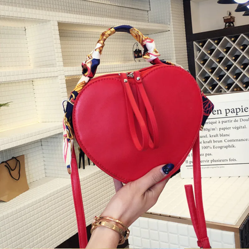 HOT Heart-shaped Design Fashion Women Shoulder Bag PU Leather Women\'s Crossbody Messenger Bags Ladies Purse Female Bolsa Handbag