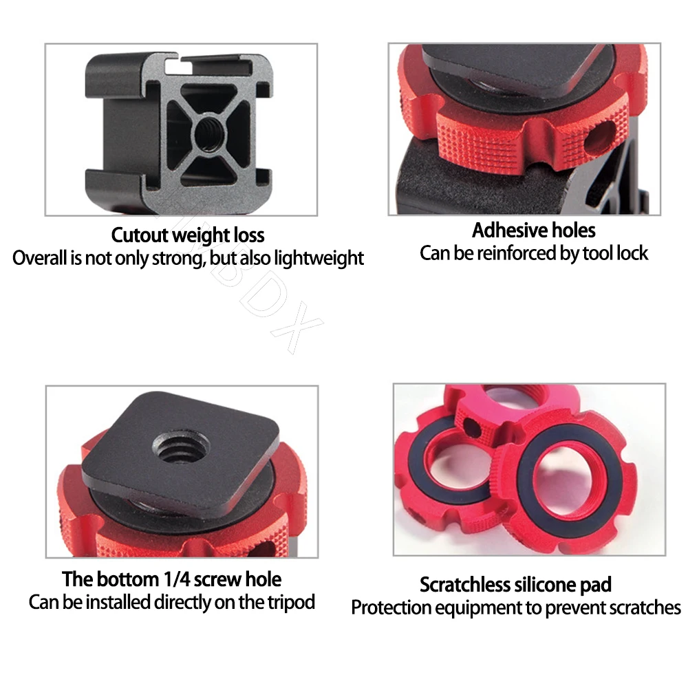 Triple cold shoe mount adapter digital SLR camera hot shoe for LED flash, video light, microphone, monitor extension bracket