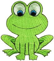 Green frog toad embroidered applique iron on patch