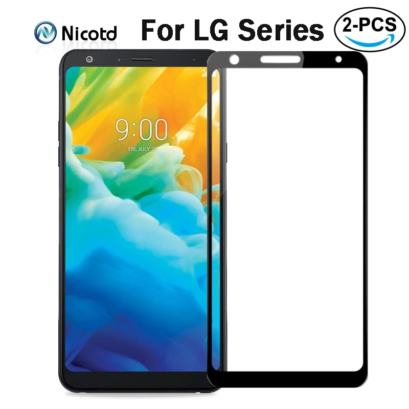 2Pcs/Lot Full Cover Screen Protector For LG V20 V30 V40 V50 G6 G8 G8S ThinQ Tempered Glass for LG K40S Stylo 5 Protective Glass