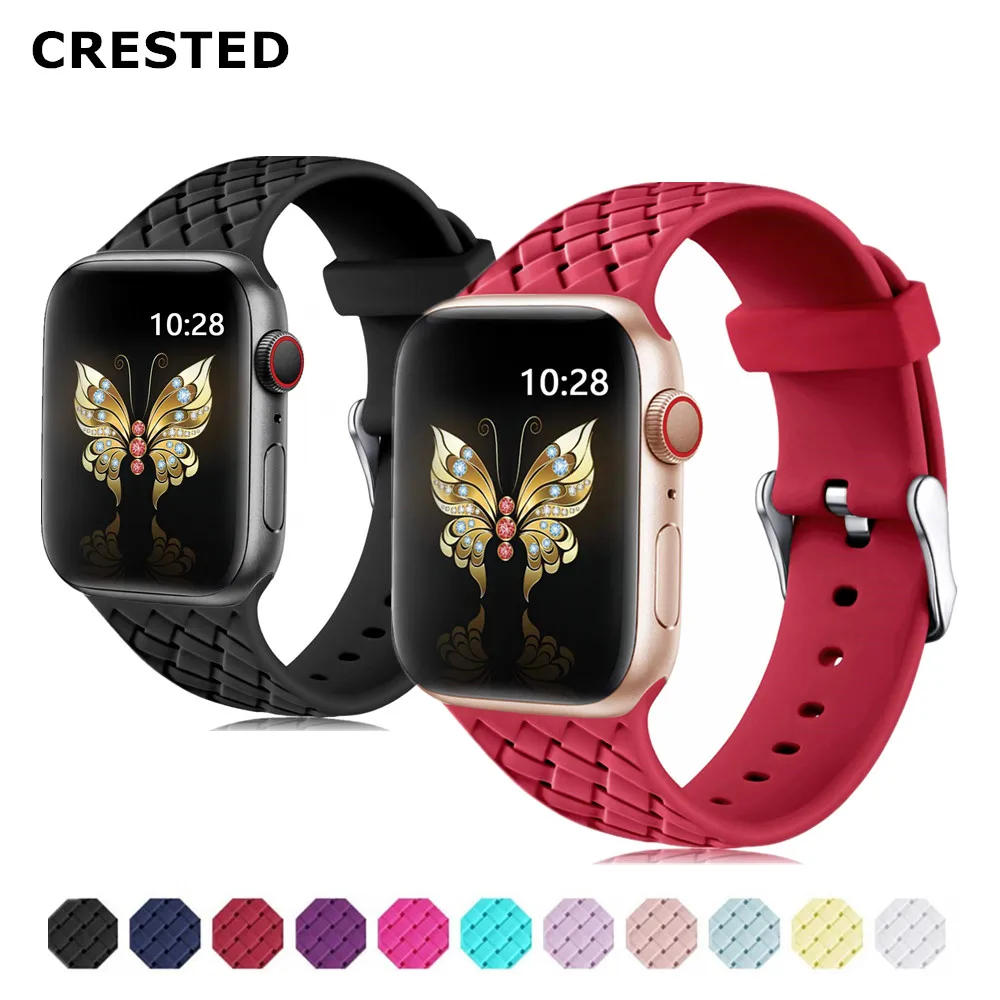 Silicone strap For apple watch band 45mm 41mm 44mm/40mm 42mm/38mm rubber bracelet correa watchband belt iwatch 5 4 3 SE 6 7