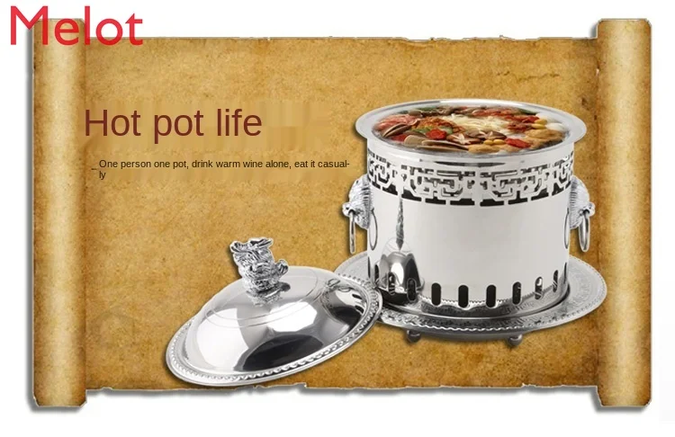 Mini Small Hot Pot Stainless Steel Alcohol Stove Small Hot Pot Featured Environmental Protection