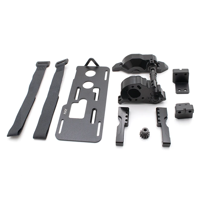 KYX Racing CNC Aluminum Front Transmission Gearbox & Front Servo Mount & Battery Tray for RC Crawler Car Traxxas TRX4 TRX6