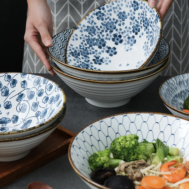 

Ceramic Ramen Bowl for Kitchen, Hat Horn Soup Noodles, Japanese Style