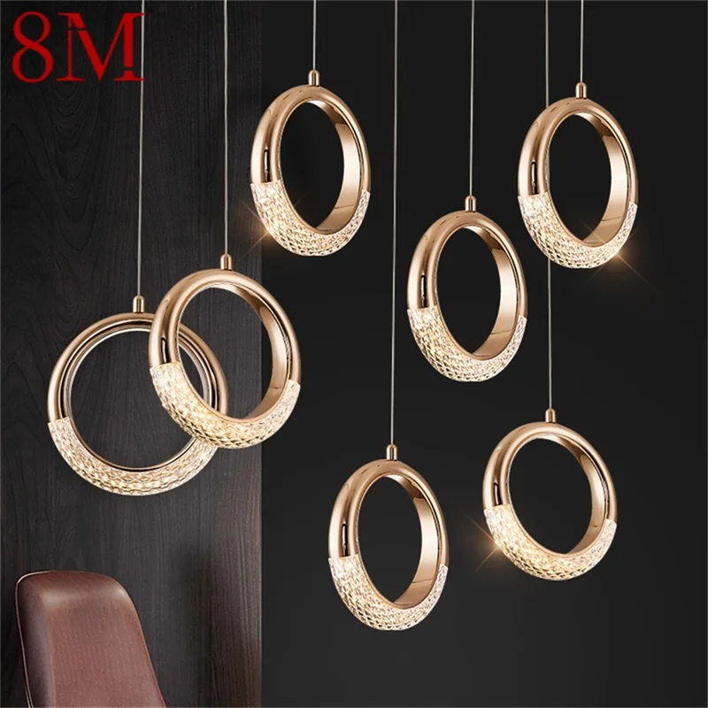 

8M Pendant Light Modern LED Creative Lamp Fixtures Round Ring Decorative for Home Dining Room