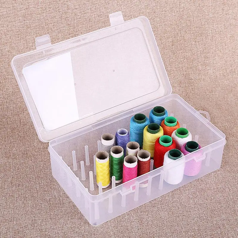 6-42 Axis Sewing Threads Storage Box Bobbin Carrying Case Container Holder Transparent Needle Wire Storage Organizer Sewing Reel