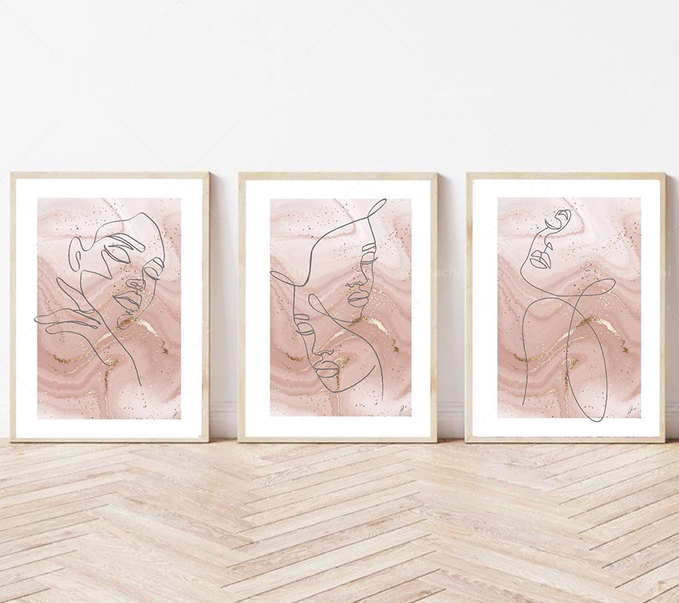 Woman line art print | wall art decor |romantic art prints | set of 3 prints| classy elegant art prints | bedroom dressing room