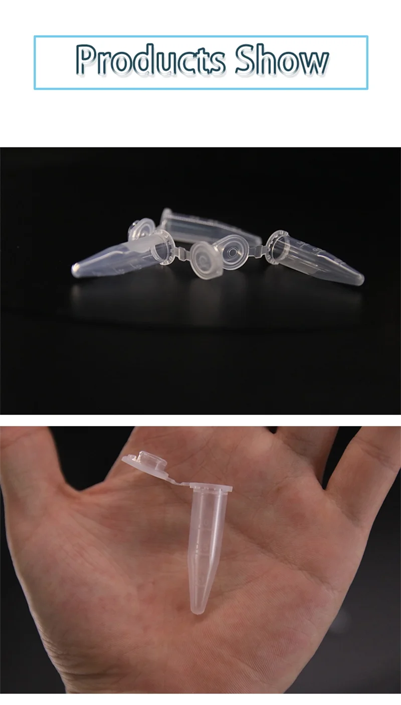 IKEME Centrifuge Tube 0.2ml/ 0.5ml/1.5ml /2ml With Flat Cap Transparent