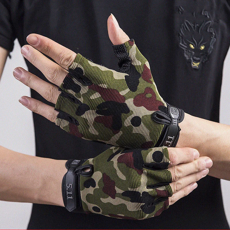 

Fitness Gloves Gym Breathable Anti-Slip Women Men Half Finger Summer Fishing Cycling Fingerless Gloves Female Bicycle Bike