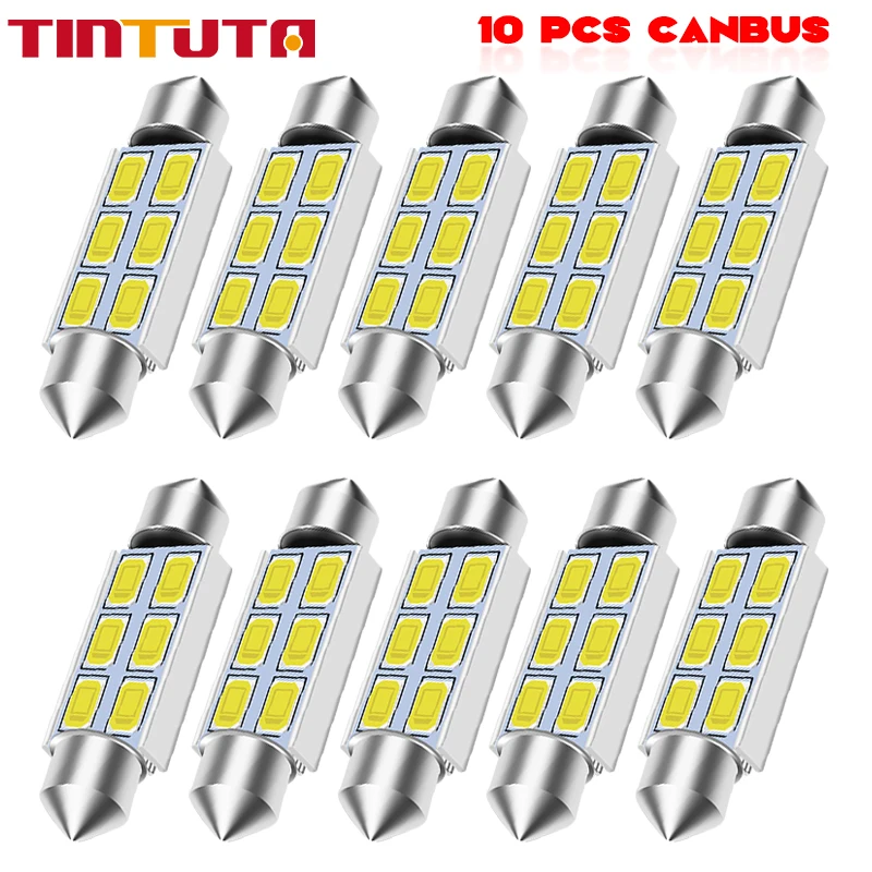 

10PCS Car LED C5W LED Festoon Dome 36mm Interior Car Light Bulbs Cold White Reading License Plate Lamp led Light Bulb 12V