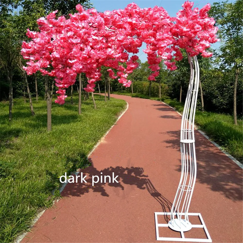 

Party decoration 2.6M high pink artificial cherry tree road simulation cherry blossom with iron arch, wedding props