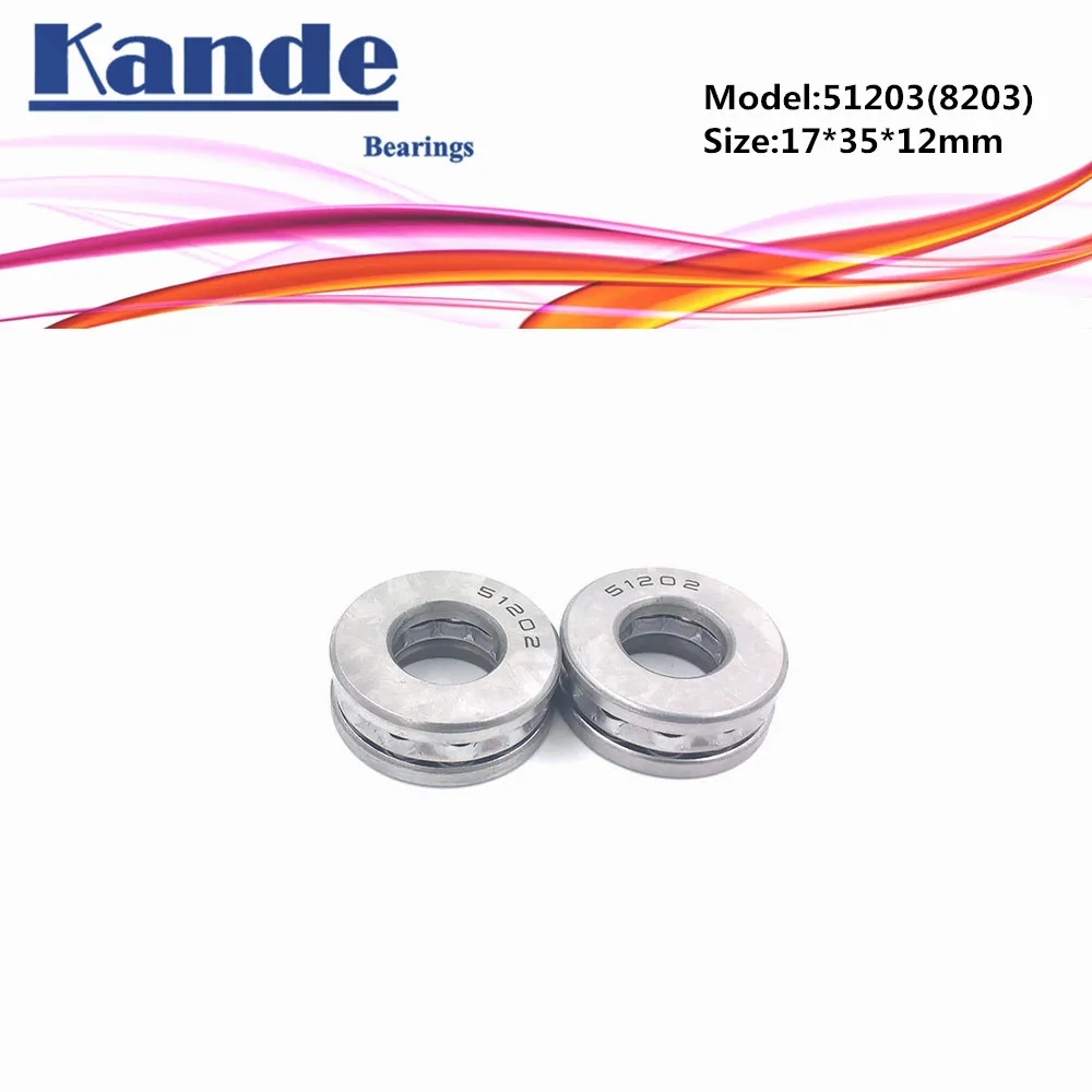 Kande 51203 8203 17x35x12 bearing  4pcs Flat Thrust Ball Bearing  Axial thrust bearing 51203