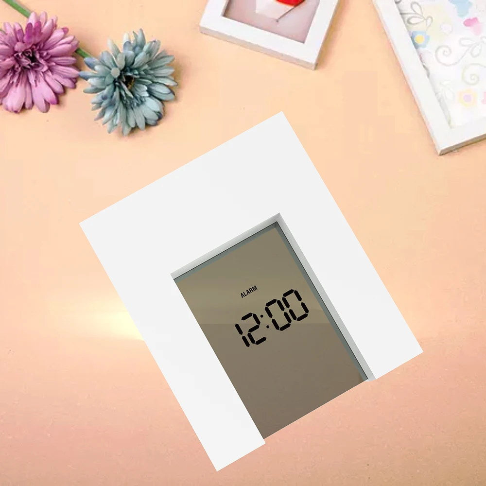 Electronic Clock Home Desk Decoration with Digital LCD Calendar Date Alarm Countdown Timer Temperature  Battery Operated Square