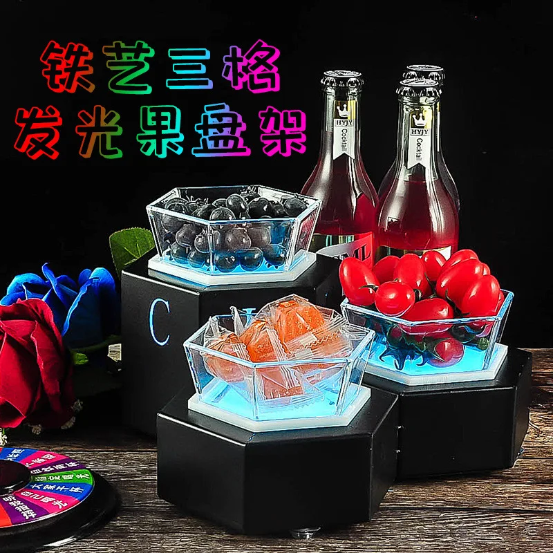 Bar KTV Luminous Fruit Plate Fruit Plate Shelf Creative Snack Dim Sum Dish High-Grade Led Snack Platter