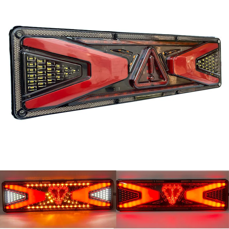 

12V/24V Dynamic LED Truck TailLight Turn Signal Rear Brake Light Reverse Signal Lamp Tractor Trailer Lorry Bus Campers 1pair