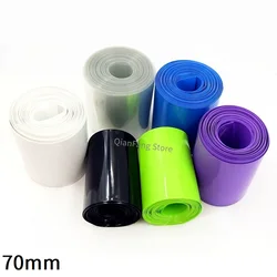 PVC Heat Shrink Tube 70mm Width Blue Multicolor Shrinkable Cable Sleeve Sheath Pack Cover for 18650 Lithium Battery Film Wrap