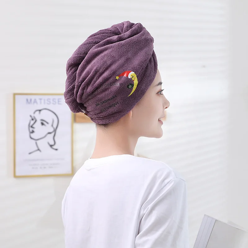 1 Pcs Microfiber Hair Turban Shower Cap Quickly Dry Hair Shower Hat Wrapped Towel Bathing Cap Bathroom Accessories