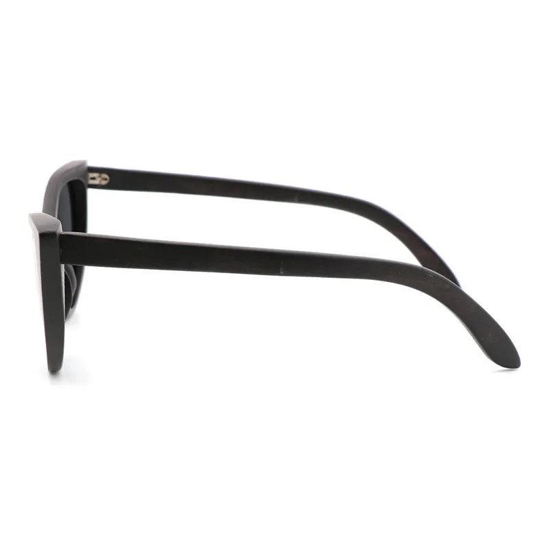 Black Cat Eye Wood Bamboo Polarized Sunglasses for Men and Women,Vintage Sun Glasses Gradient Lens UV400 Eyeglasses