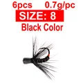 6PCS Size8 Black