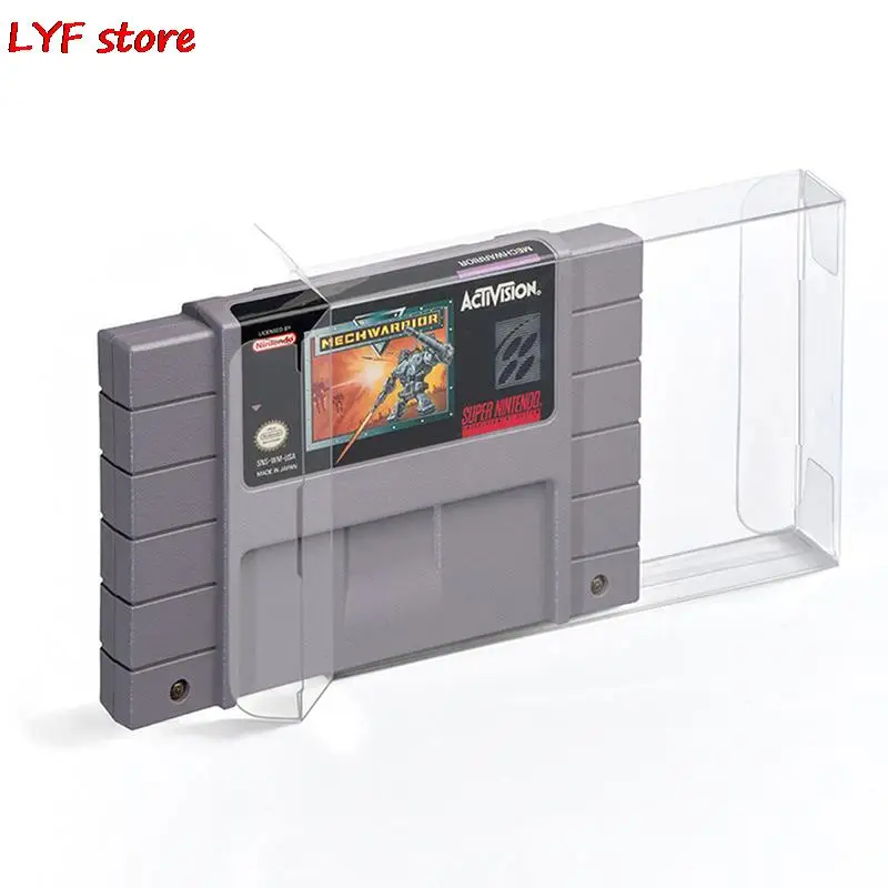 透明petプラスチックケース,snes n64 cib用保護スリーブ,カートリッジボックスピース/ロットx 13.6x8.8 cm,新品,2.2