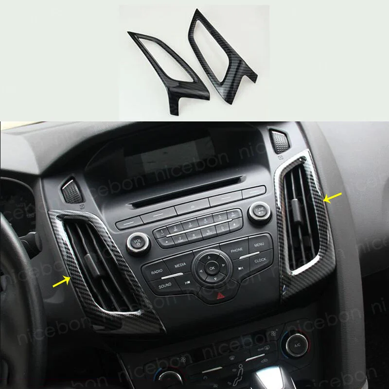 

Fit ForFord Focus RS ST ABS Carbon fiber color dashboard air conditioner vent Trim 2pcs