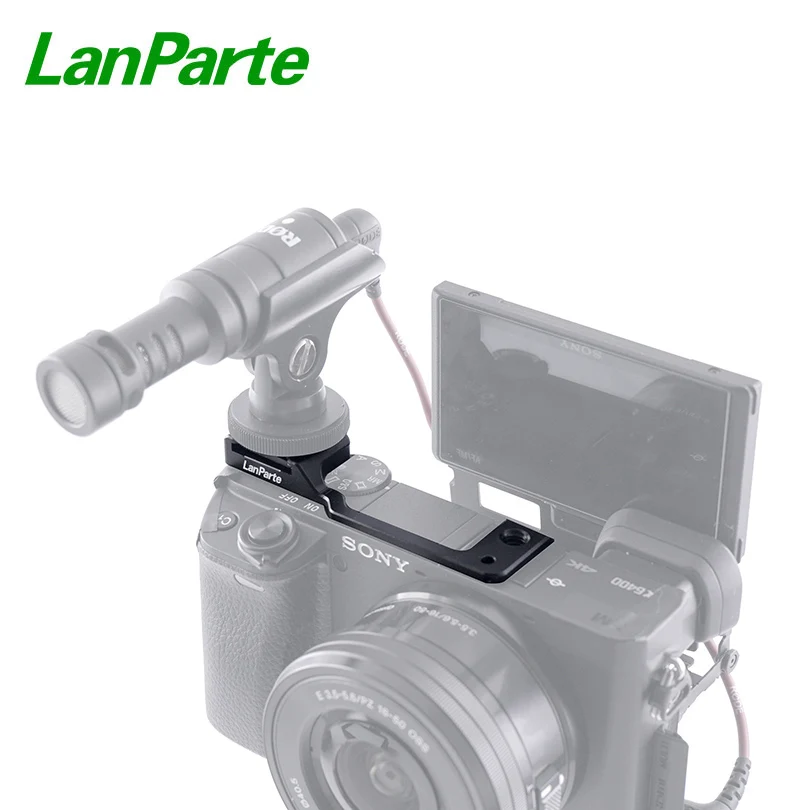 LanParte 6400 top cold shoe offset mount for clear view of monitor