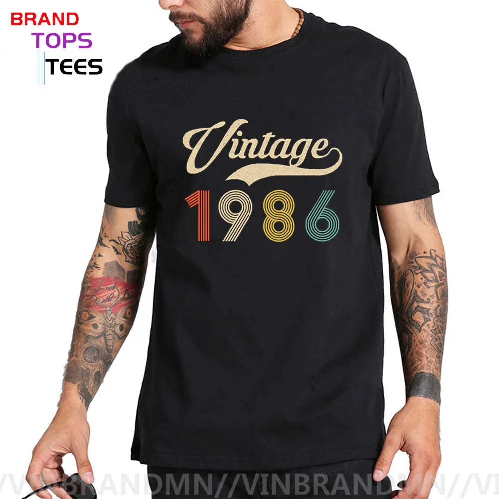 Vintage 1986 T Shirt 34th Birthday TShirt Retro Born in 1986 T shirt 34 Years old Tee Tops Made in 1986 tee shirt homme camiseta