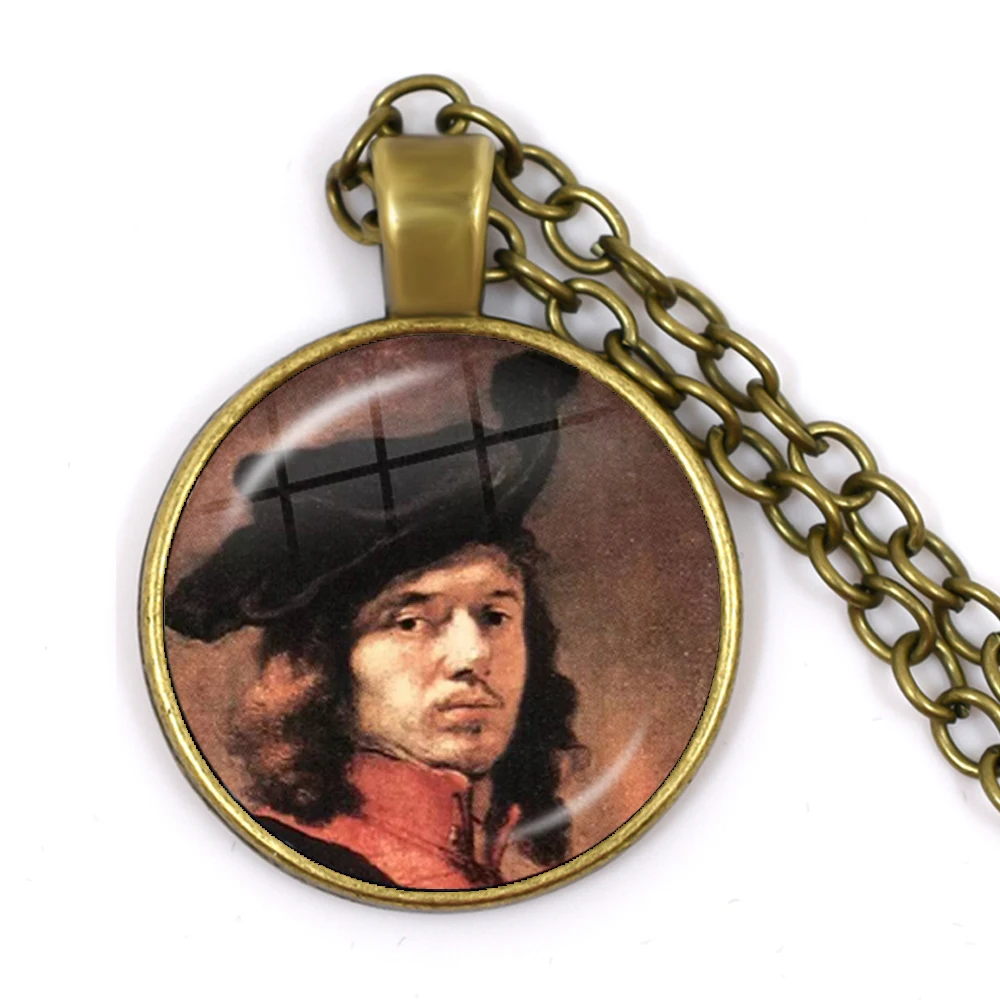 فتاة يرتدي اللؤلؤ يوهانس فيرمير الفن قلادة الزجاج عقد عنق بحجر مصقول موضة سلسلة القلائد مجوهرات للنساء رجالي