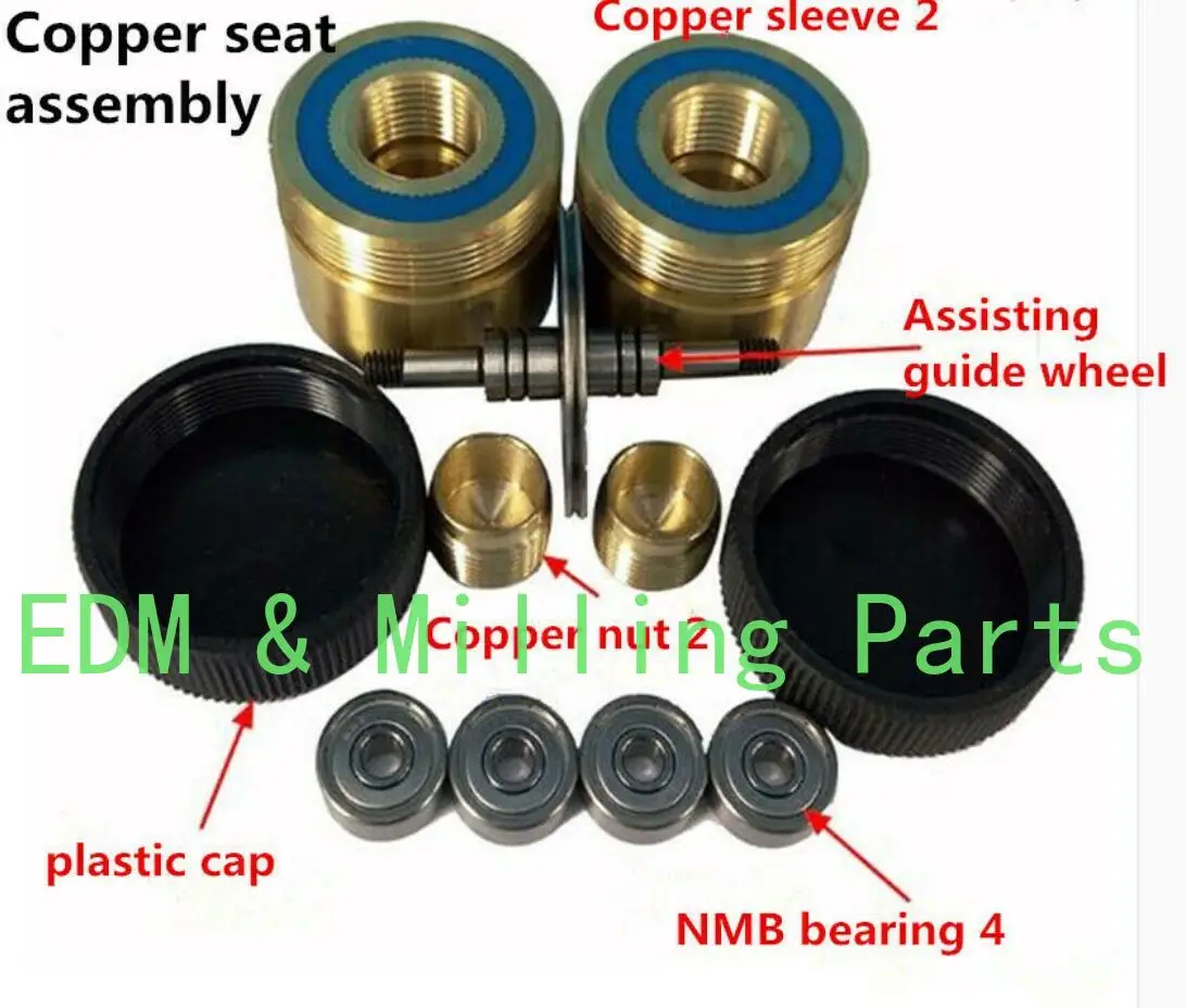 

CNC EDM Drilling Guide Wheel Assembly Fast Wire Copper Guide Wheel Into NMB Bearing Mill Part