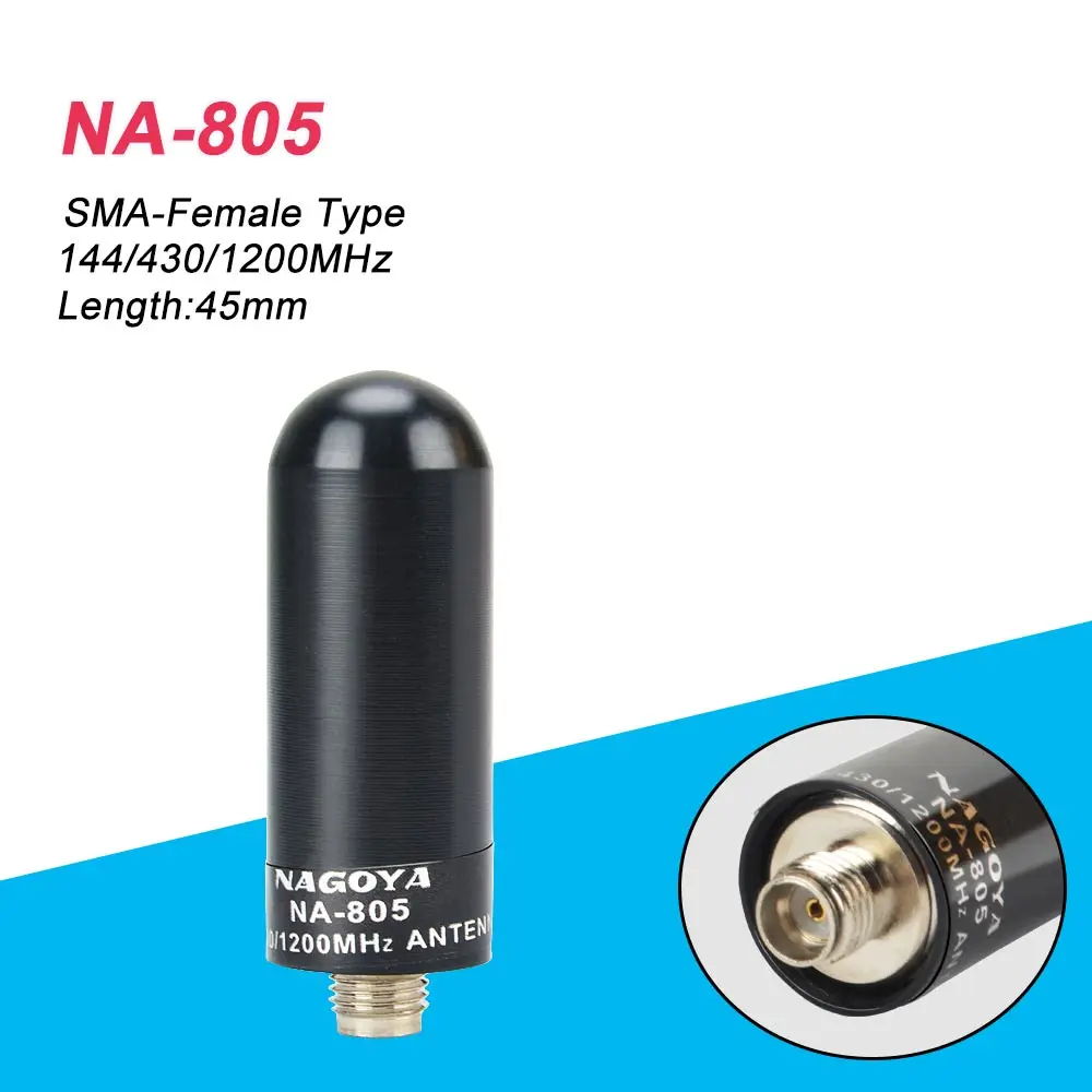 High gain 100% Nagoya NA-805 SMA-F Wide Band Antenna VHF UHF 144/430/1200MHz for Kenwood radio baofeng SMA Female hf antenna