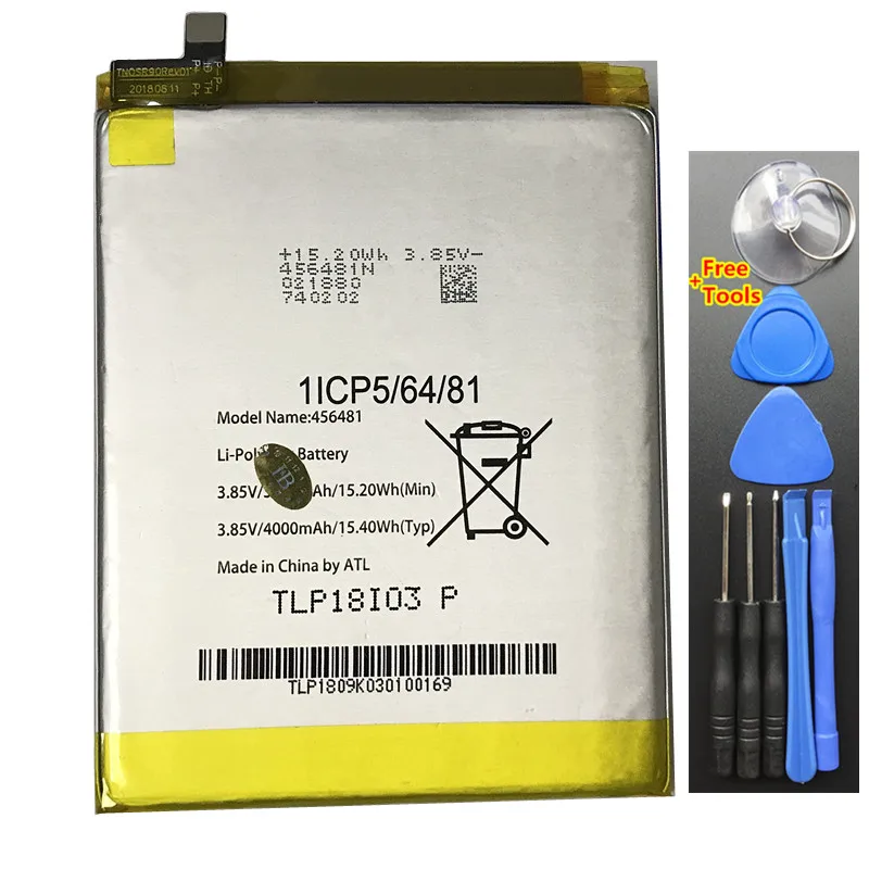 Original 4100mAh 15.78Wh 456481 Battery for Wiko X800AS View2 View 2 Go TLP18H06 New High Quality