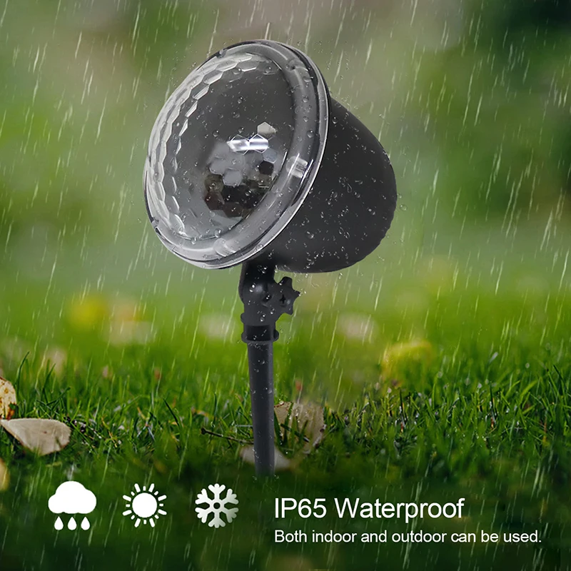 Christmas Snowflake Projector Lights Moving LED Snowfall Projection Lamp Waterproof Landscape Lighting For Halloween Xmas Party