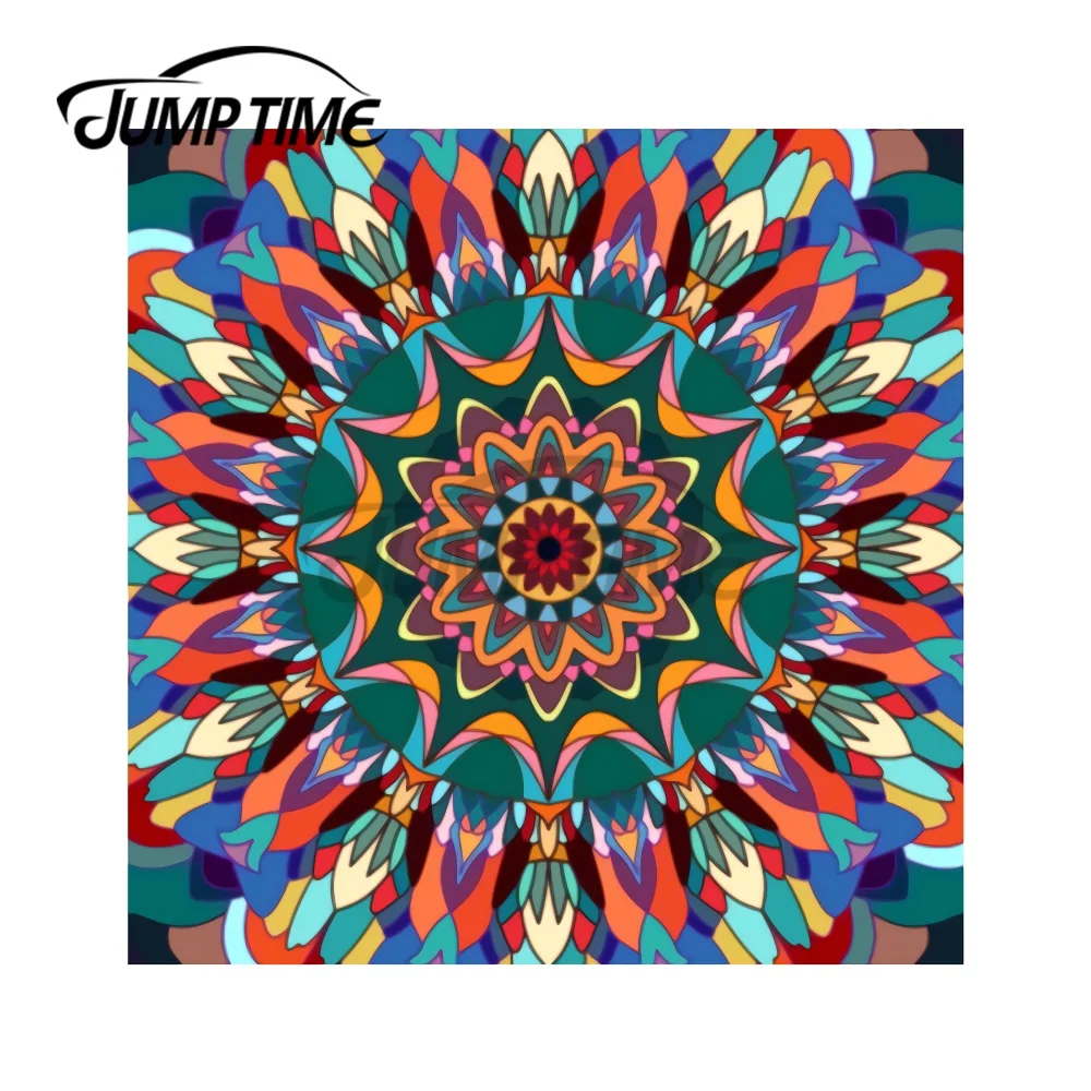 JumpTime 13 x 13cm Colourful Mandala Decal Laptop Occlusion Scratch Trunk Car Stickers Refrigerator Windshield Decoration