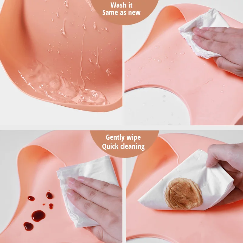 Bavoir en silicone souple réglable pour bébé, accessoires pour nouveau-né, document solide, matériau de qualité alimentaire, sans BPA, logo personnalisé gratuit