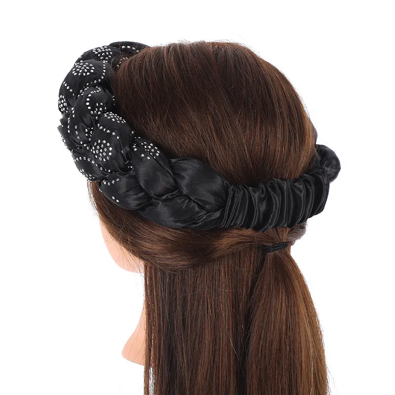 Latest Exaggerated Big Satin Twist Braid 2024 Handmade African Cap Nigerian Wedding Gele Women Braid Turbans Ladies Head Wraps