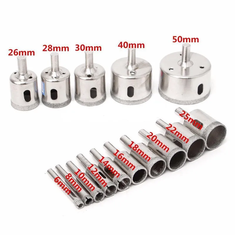 Diamond Hole saw set Drill Bit tool 6mm-50mm for Tiles Marble Glass Ceramic Hole opener Power Tools accessories