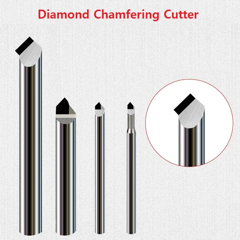 Diamond Chamfering Cutter 90 Degree Chamfer end Milling Router Bit Tungsten carbide CNC Tools for carbon silicon fiber Aluminum