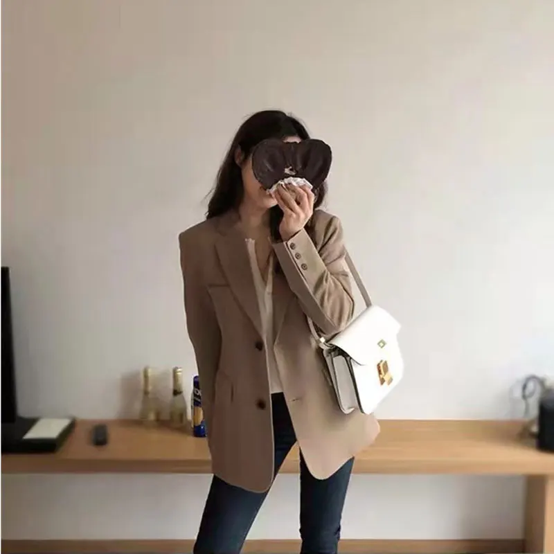 Office Lady Suit Coat  Korean Fashion Women Slim Tailored Collar Blazers For Female Casual All-match Surcoat  Elegant Streetwear