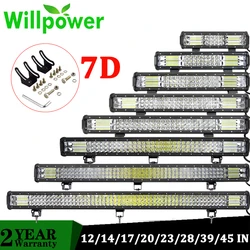 Willpower 20 23 28 inch 7D Offroad LED Bar 288W 324W LED Light Bar with Slide Mount Bracket Tractor Auto Car Pickup 4WD 4x4