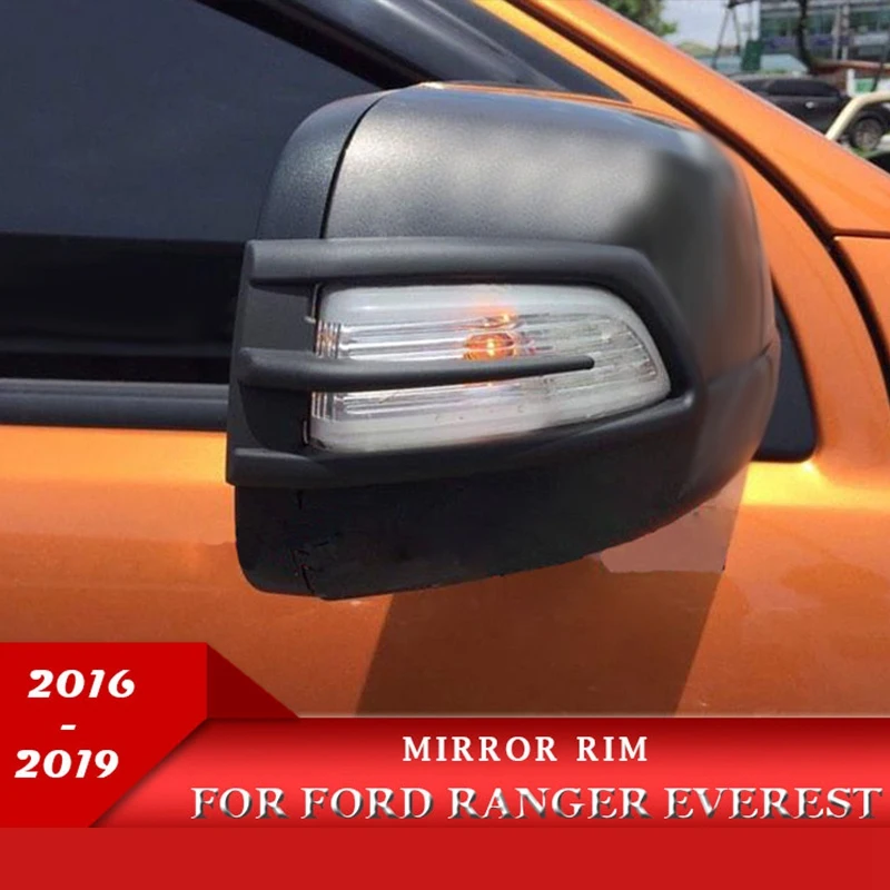 NEW-For Ford Ranger T7 Everest Endeavour 16-19 Car Rearview Mirror Decoration Sticker Rear View Lights Decorative Frame