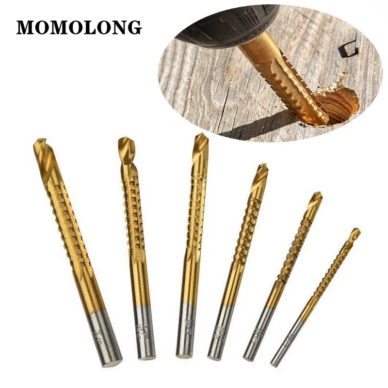 6pcs 3-8mm Cobalt Drill Bit Set Spiral Screw Metric Composite Tap Drill Tap Twist Drill Bit Set Multifunction Woodworking Tool