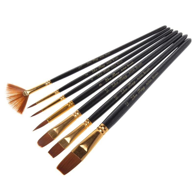 รูปร่างที่แตกต่างกันไนลอนแปรงทาสีศิลปินน้ำมันสีน้ำProfessional Supply