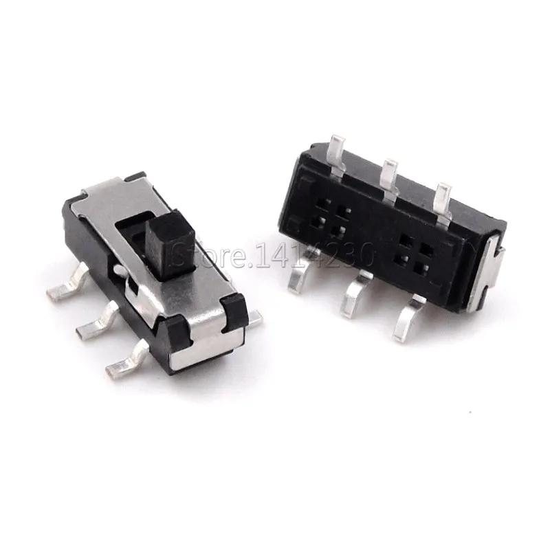 100 sztuk MSS22D18 MINI miniaturowy SMD SMT przełącznik suwakowy 2P2T 6Pin uchwyt wysoki 2mm dla majsterkowiczów akcesoria elektroniczne — zdjęcie 6