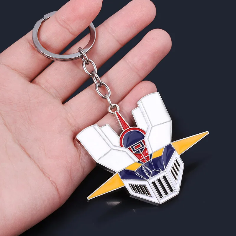 Anime Mazinger Z Keychain UFO Robot Grendizer Logo Key Chain for Men Car Keyring Jewelry Accessories